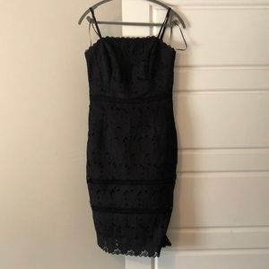Gorgeous, lace covered little black dress